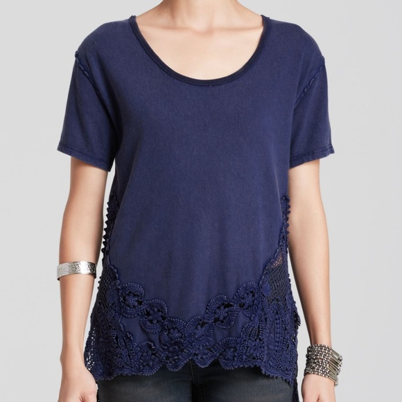 Free People Tops - New Free People The Stone Lace Detail Tee Shirt